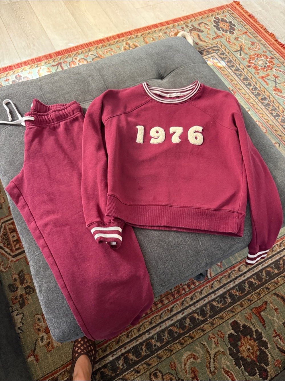 Marine Layer Burgundy '1976' Women's Pajama Set